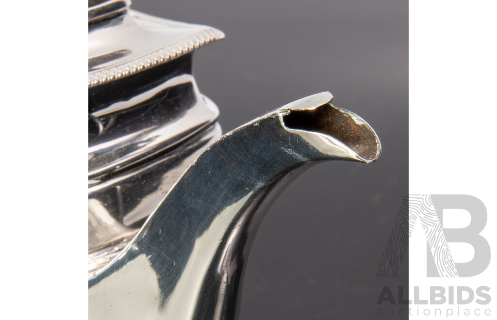 Antique George III Sterling Silver Teapot, Solomon Hougham, London 1808