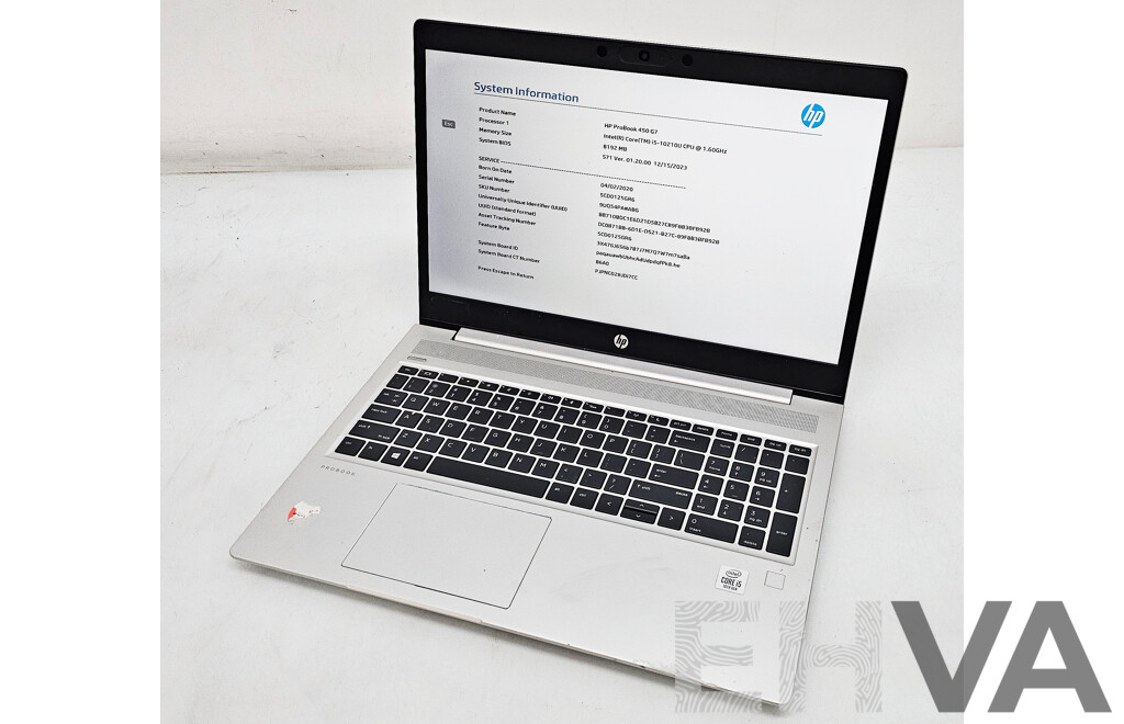 HP ProBook 450 G7 Intel Core I5 (10210U) 1.60GHz - 4.20GHz 4-Core CPU 15.6-Inch Laptop
