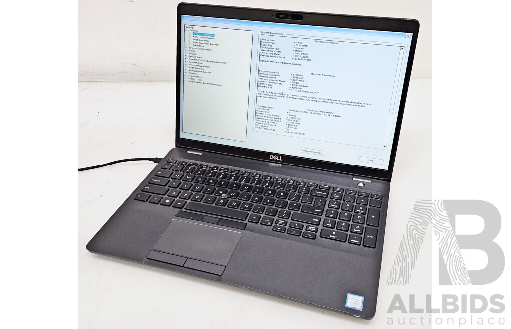 Dell Latitude 5500 Intel Core I5 (8265U) 1.60GHz-3.90GHz 4-Core CPU 15.6-Inch FHD Laptop