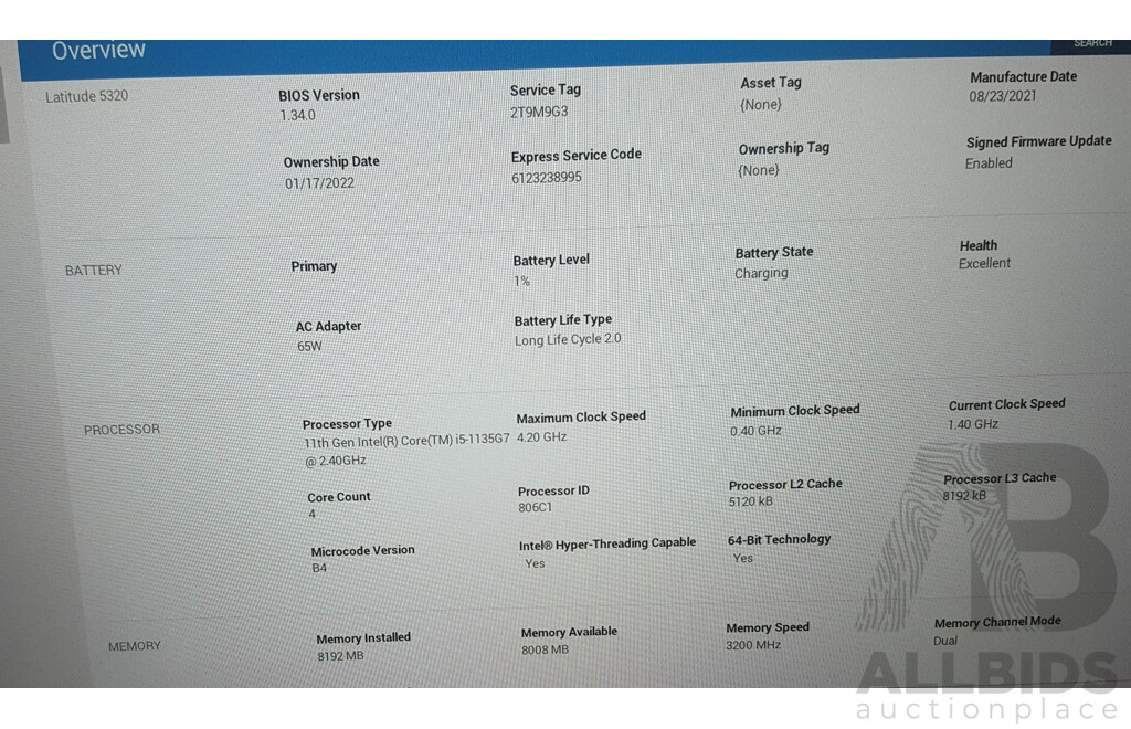 Dell Latitude 5320 11th Gen Intel Core i5 (1135G7) 2.40GHz-4.20GHz 4-Core CPU 13.3-Inch FHD Laptop