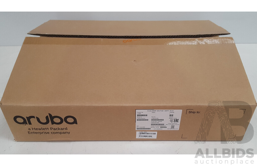 Aruba (JL255A) 2930F 24-Port Gigabit PoE+ Switch *Brand New