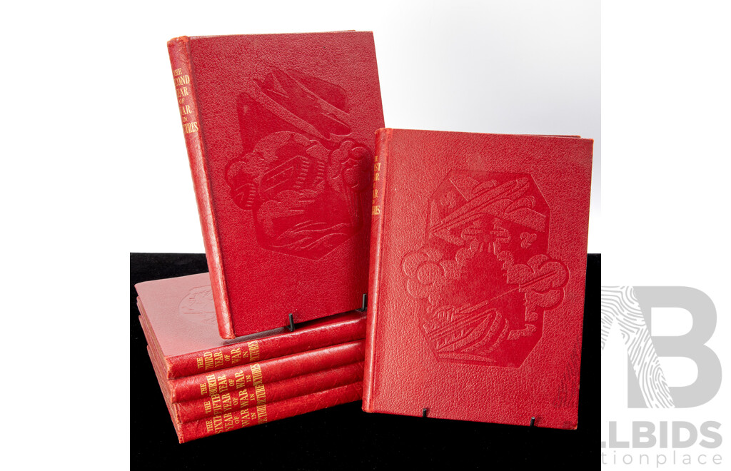 The War in Pictures, Odmas Press, London, Volumes 1 to 6, Embossed Hardcovers