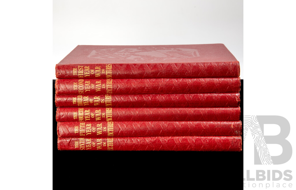 The War in Pictures, Odmas Press, London, Volumes 1 to 6, Embossed Hardcovers