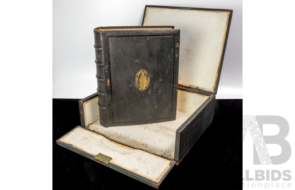 The Comprehensive Bible Etc, Samuel Bagster & Sons, London, 1874, Heavy Leather Bound Hardcover in Original Bible Box