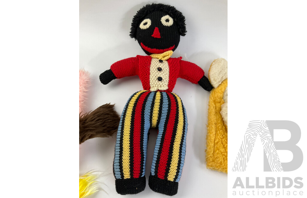 Vintage Hand Puppets, Doll and Golden Boomerang Books Including Further Adventures of Tuckonie, the Search for the Golden Boomerang and Boomerang Stories for the Children