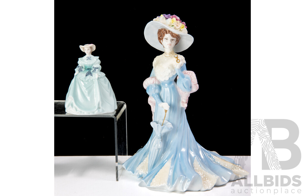 Limited Edition 1917 of 5000 Coalport Porcelain Lady Figure From High Society Collection Lady Sara with COA Along with Coalport Minuettes Natalie Figure