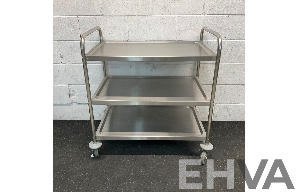 Food Stainless Steel 3 Tier Catering Trolley