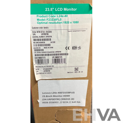 LENOVO L24e-40 Flat Panel Monitor - Brand NEW