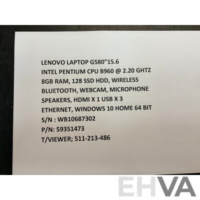 LENOVO G580 15.6 Inch Laptop