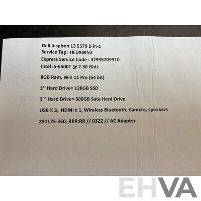DELL Inspiron 13 5379 2 in 1 Laptop