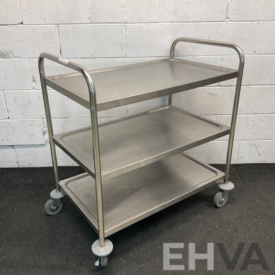 Food Stainless Steel 3 Tier Catering Trolley