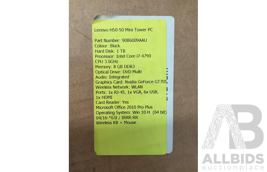 LENOVO H50-50 Mini Towr PC with Accessories