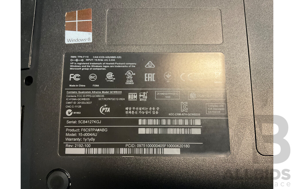 HP 15 Notebook Laptop (15-d004au)