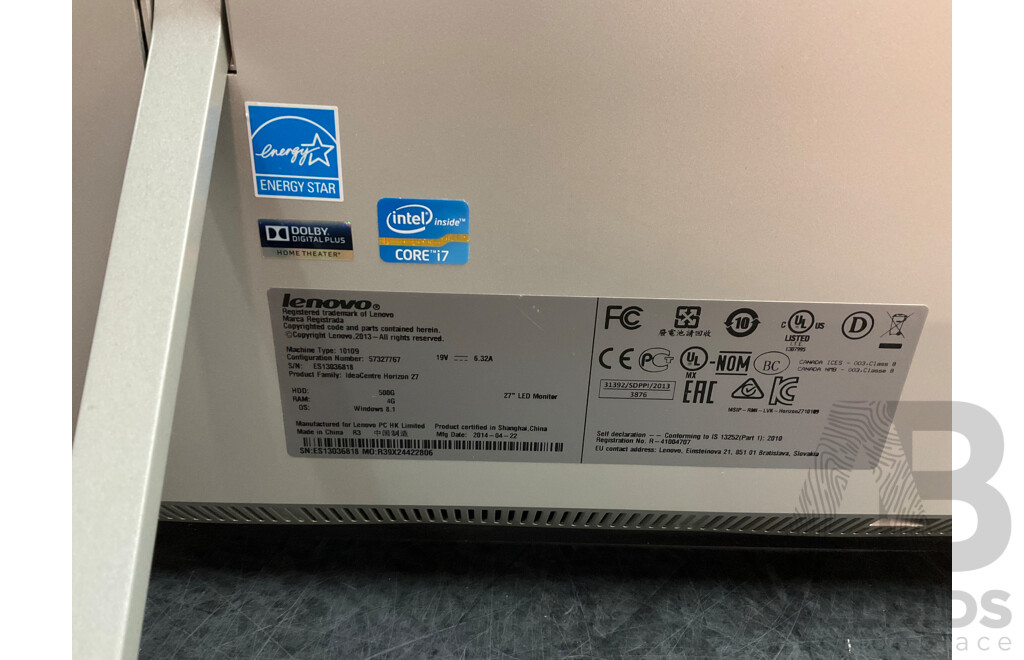 LENOVO All in One Horizon 27 Inch Table Pc