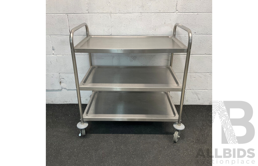 Food Stainless Steel 3 Tier Catering Trolley