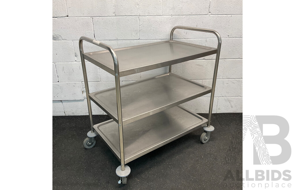 Food Stainless Steel 3 Tier Catering Trolley