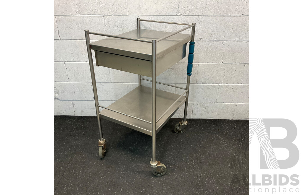 Food Stainless Steel  Catering Trolley - 1 Drawer