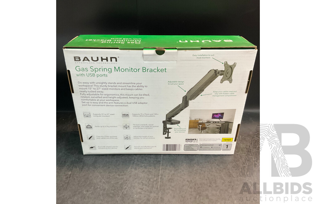 LCD Desktop Mount & BAUHN Gas Spring & Dual Monitor Bracket - Lot of 3