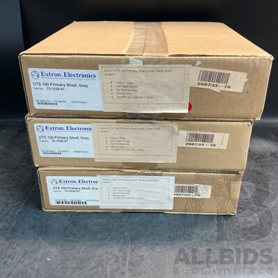 EXTRON UTS 100 Primary Shelf Under Table Shelf System - Gray - Lot of 3