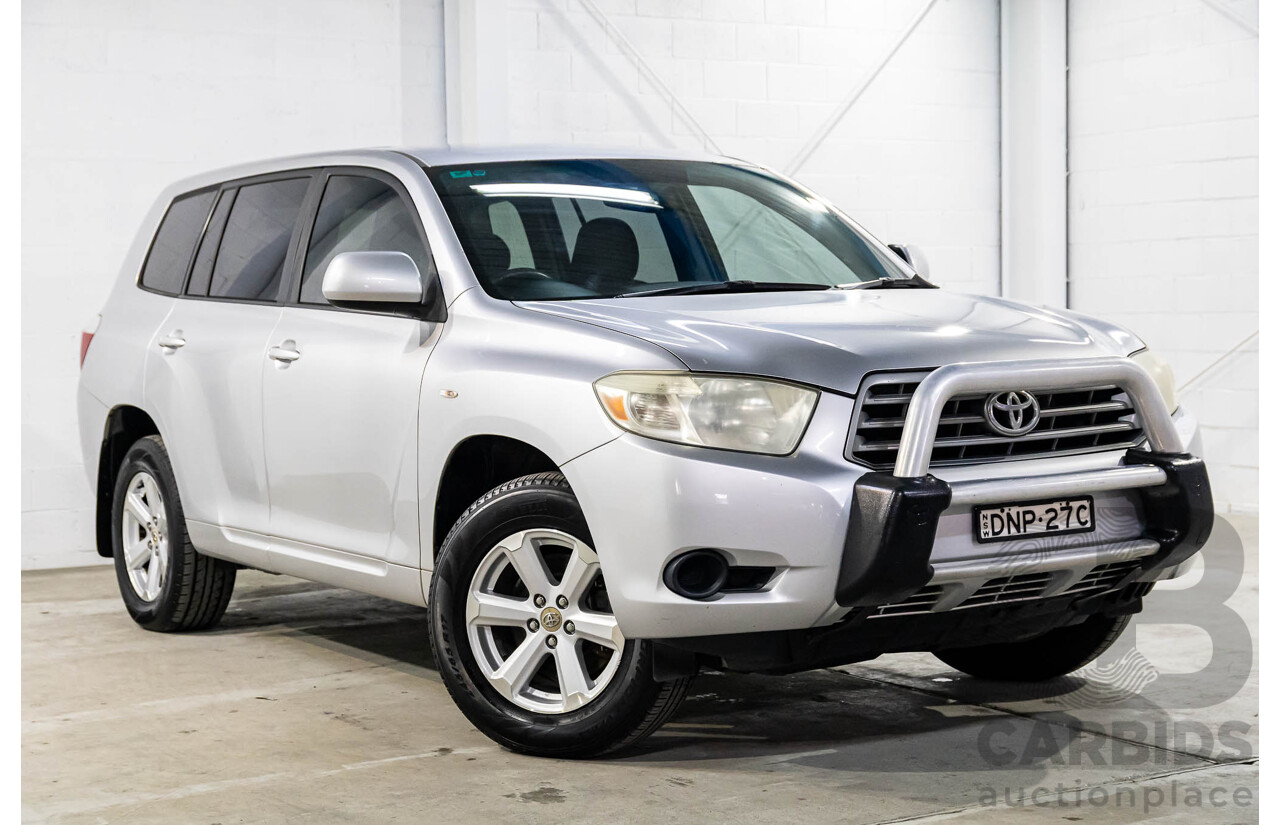 9/2009 Toyota Kluger KX-R (4x4) 7 Seat GSU45R 4d Wagon Silver Pearl V6 3.5L - 7 Seater