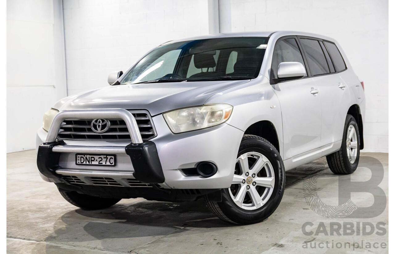 9/2009 Toyota Kluger KX-R (4x4) 7 Seat GSU45R 4d Wagon Silver Pearl V6 3.5L - 7 Seater