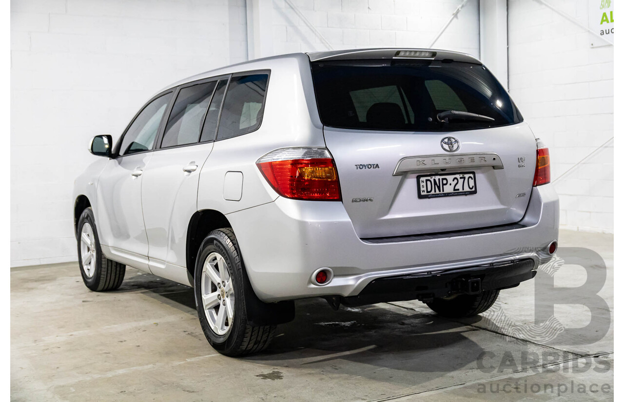 9/2009 Toyota Kluger KX-R (4x4) 7 Seat GSU45R 4d Wagon Silver Pearl V6 3.5L - 7 Seater