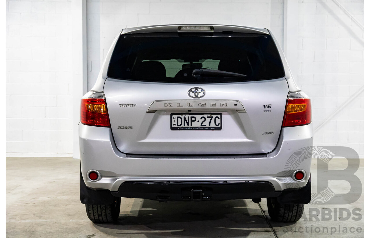 9/2009 Toyota Kluger KX-R (4x4) 7 Seat GSU45R 4d Wagon Silver Pearl V6 3.5L - 7 Seater