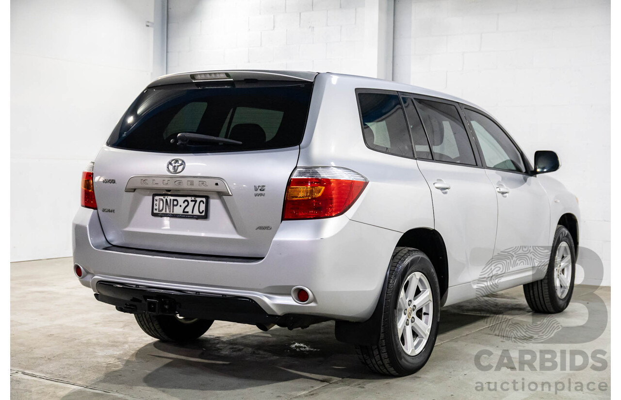 9/2009 Toyota Kluger KX-R (4x4) 7 Seat GSU45R 4d Wagon Silver Pearl V6 3.5L - 7 Seater