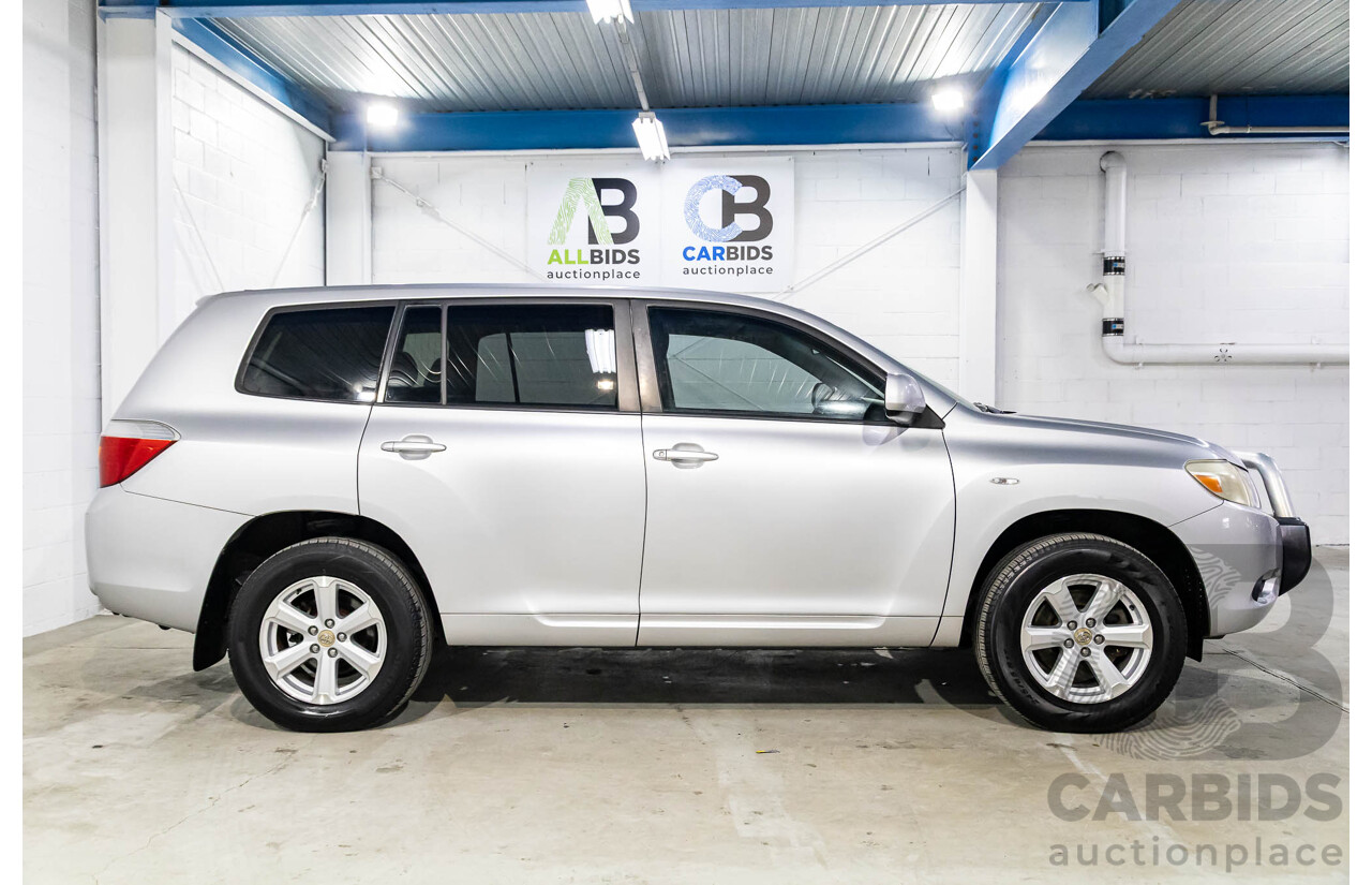 9/2009 Toyota Kluger KX-R (4x4) 7 Seat GSU45R 4d Wagon Silver Pearl V6 3.5L - 7 Seater