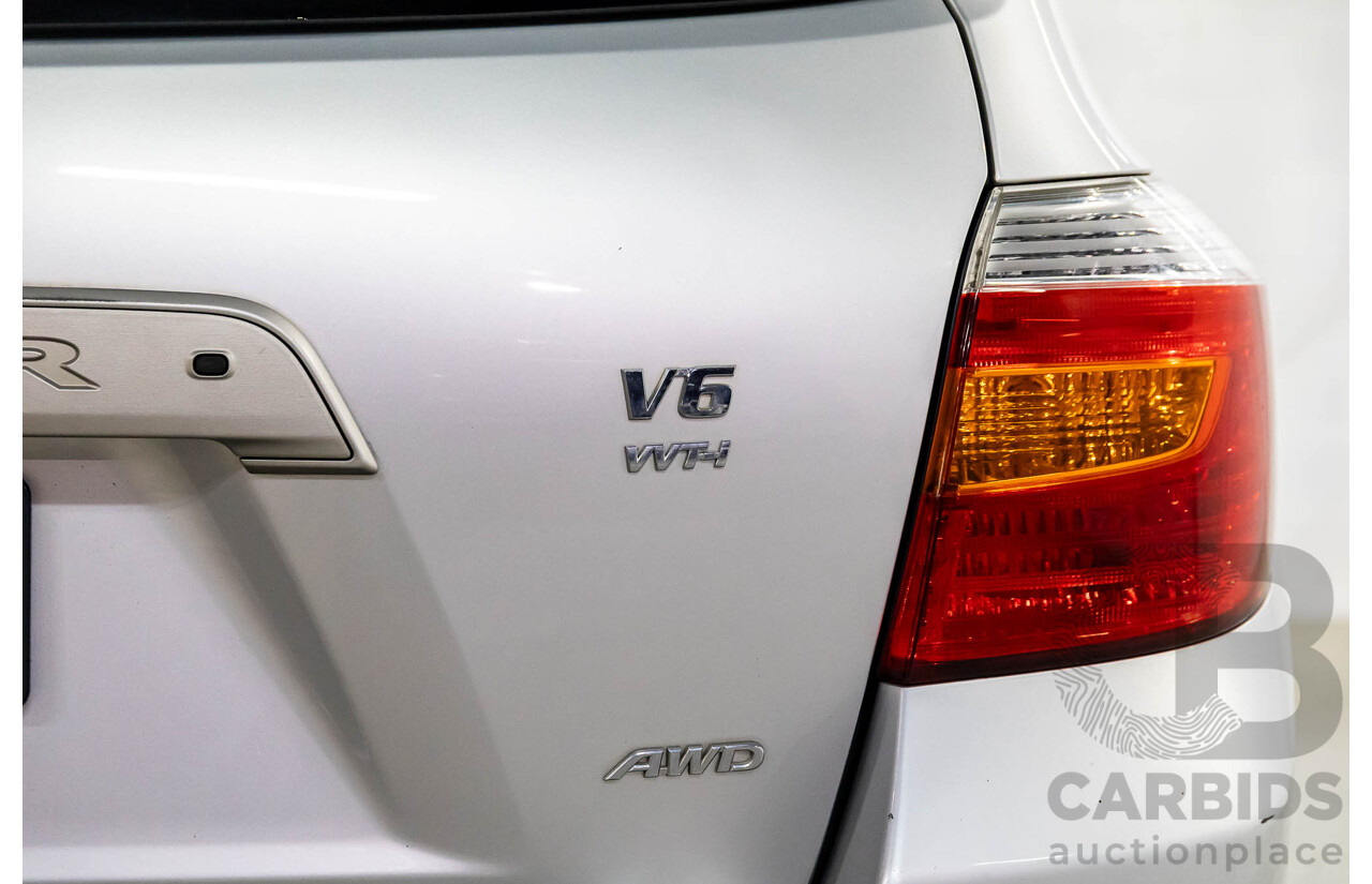 9/2009 Toyota Kluger KX-R (4x4) 7 Seat GSU45R 4d Wagon Silver Pearl V6 3.5L - 7 Seater