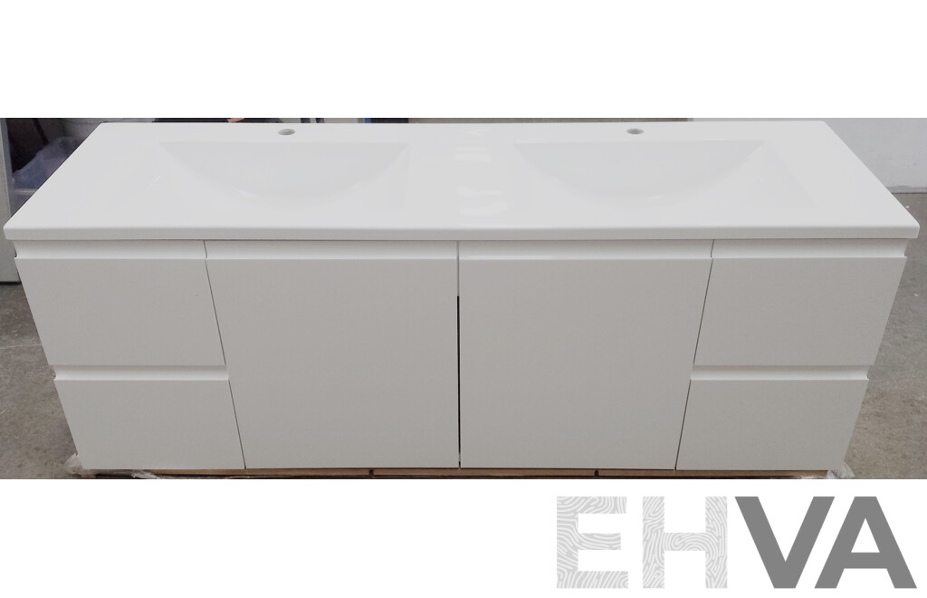 Marquis Nova 1800mm Wallmount Vanity - White - New