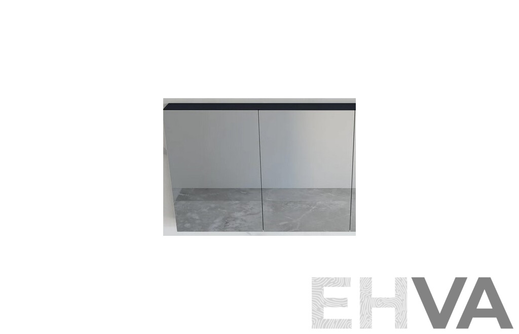 Marquis 750mm Frameless Mirror Two Door Shaving Cabinet - Vert Teak Veneer - New