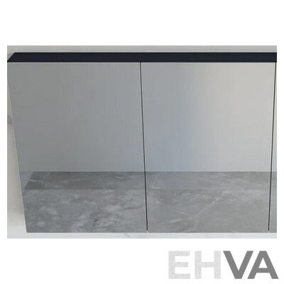 Marquis 750mm Frameless Mirror Two Door Shaving Cabinet - Vert Teak Veneer - New