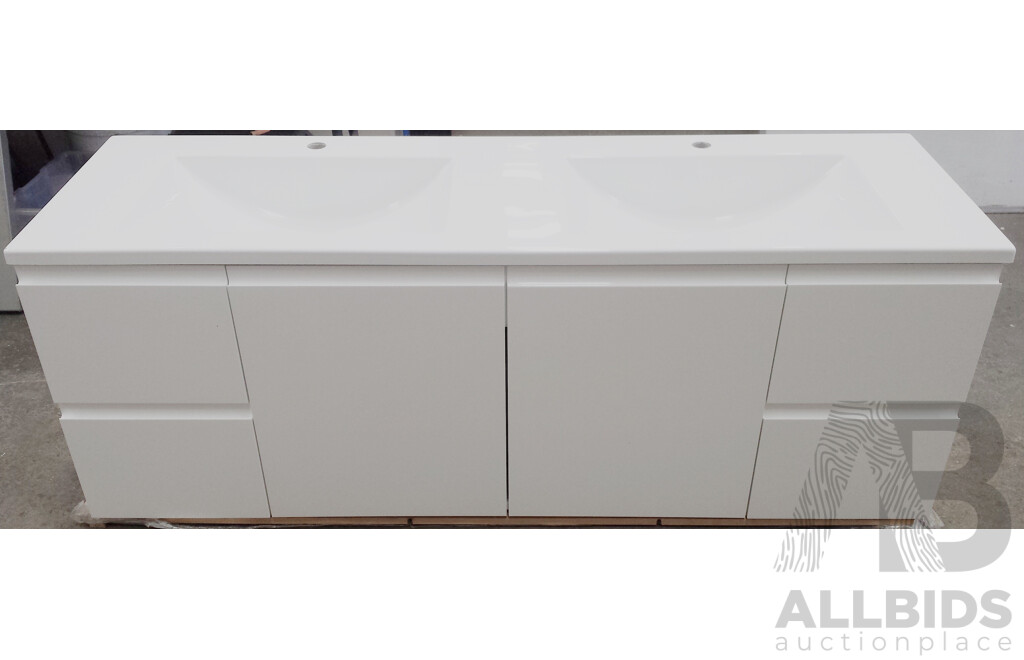 Marquis Nova 1800mm Wallmount Vanity - White - New