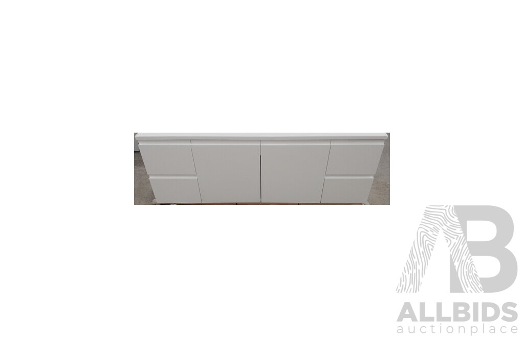Marquis 1800mm Wallmount Double Basin Vanity - White - New