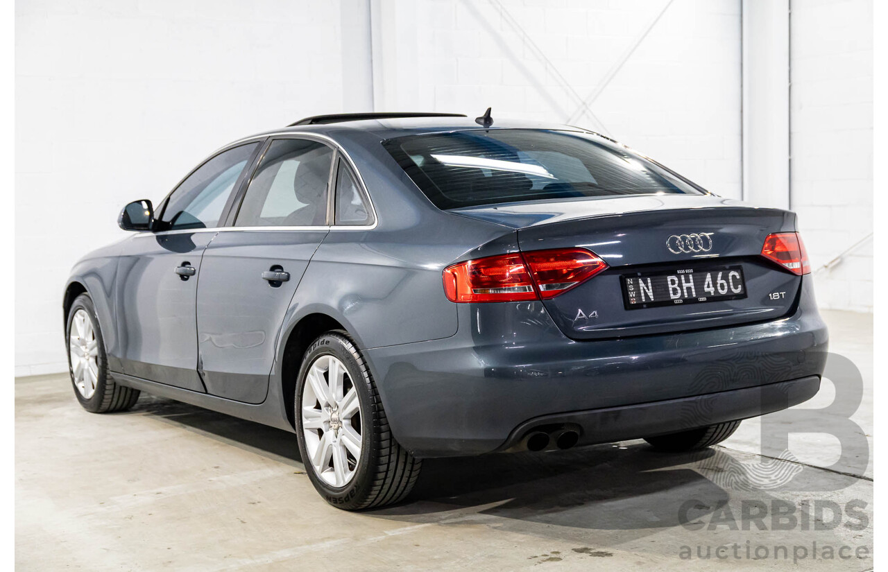 6/2008 Audi A4 1.8 TFSI B8 (8K) 4d Sedan Meteor Grey Pearl Turbo 1.8L