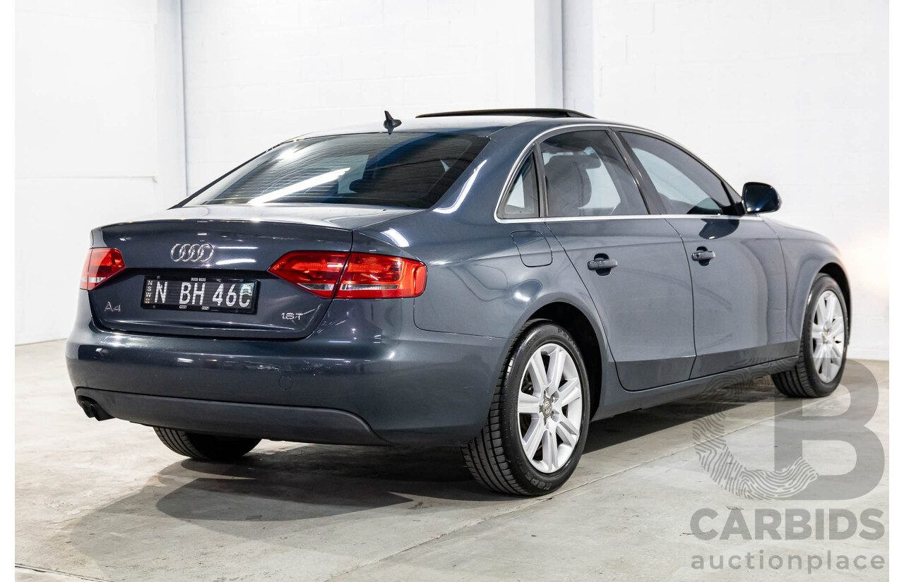 6/2008 Audi A4 1.8 TFSI B8 (8K) 4d Sedan Meteor Grey Pearl Turbo 1.8L