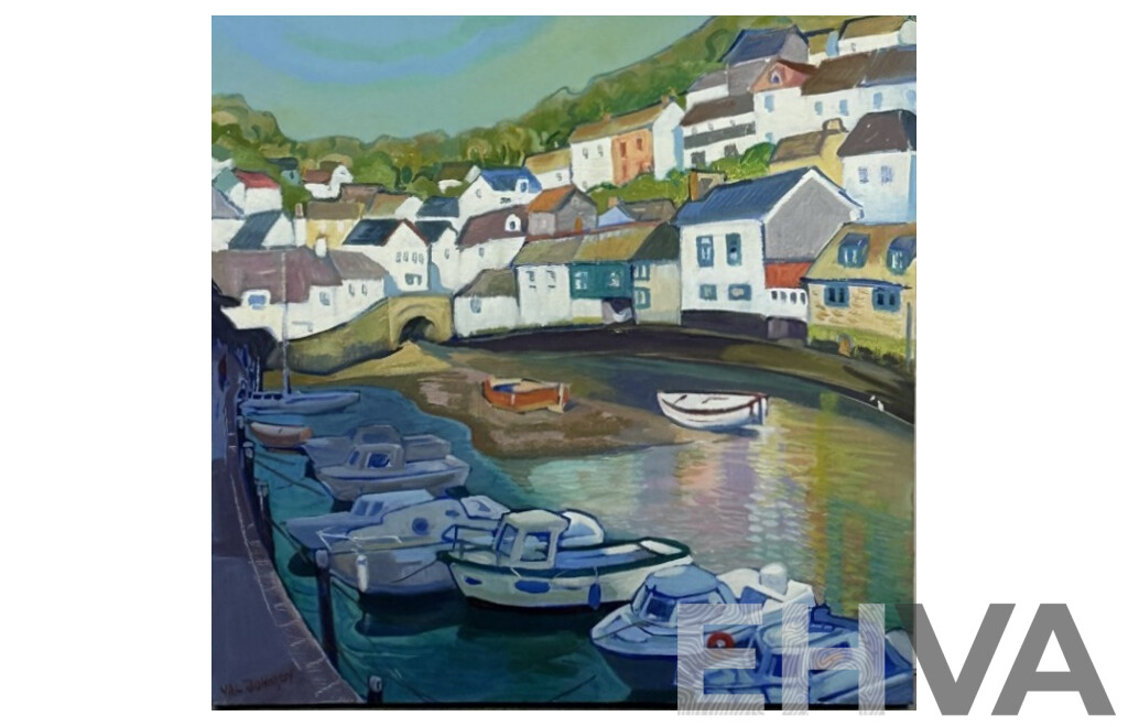 Val Johnson, (20th Century, Australian), Late Afternoon Polpero, Oil on Canvas, 51 X 51 Cm