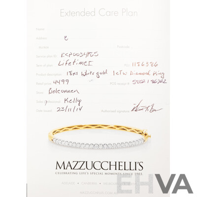 Mazzucchelli's 18ct Diamond Cluster Engagement & Wedding Ring Set, TDW 1.15ct, Size N, 7.43 Grams - as New