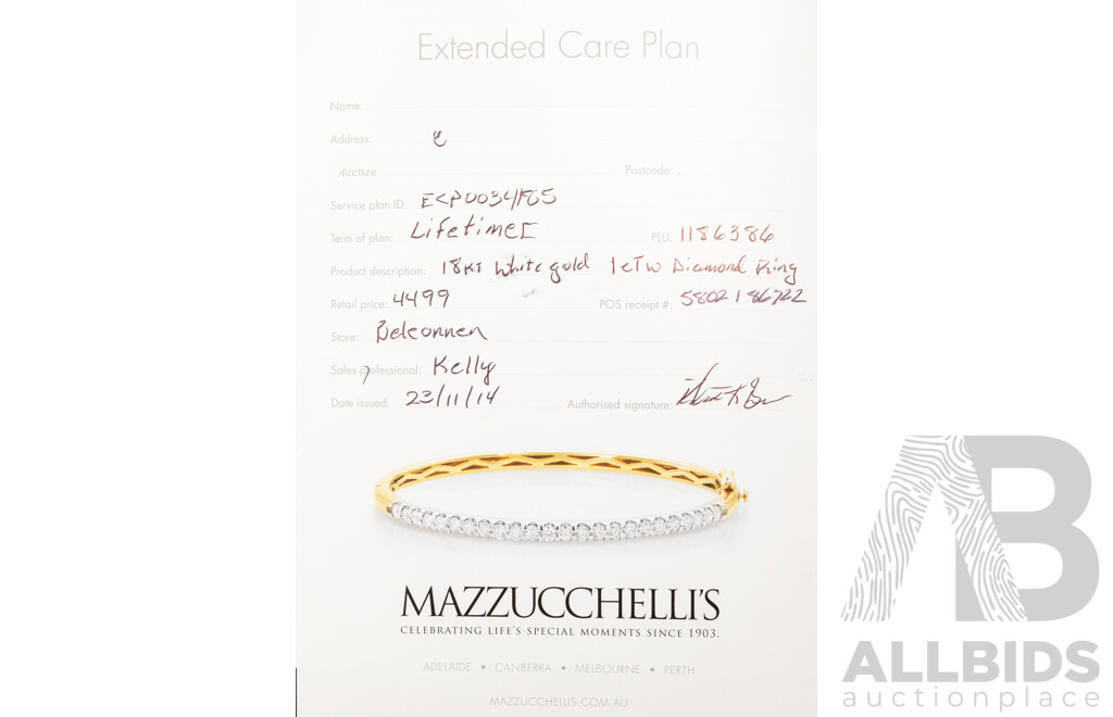 Mazzucchelli's 18ct Diamond Cluster Engagement & Wedding Ring Set, TDW 1.15ct, Size N, 7.43 Grams - as New
