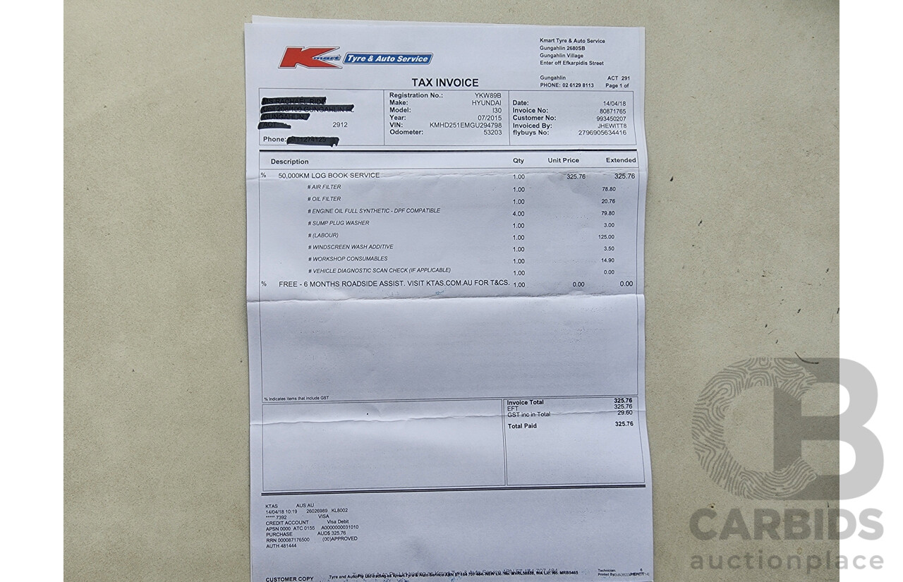 9/2015 Hyundai i30 Active GD3 SERIES 2 5d Hatchback White 1.8L