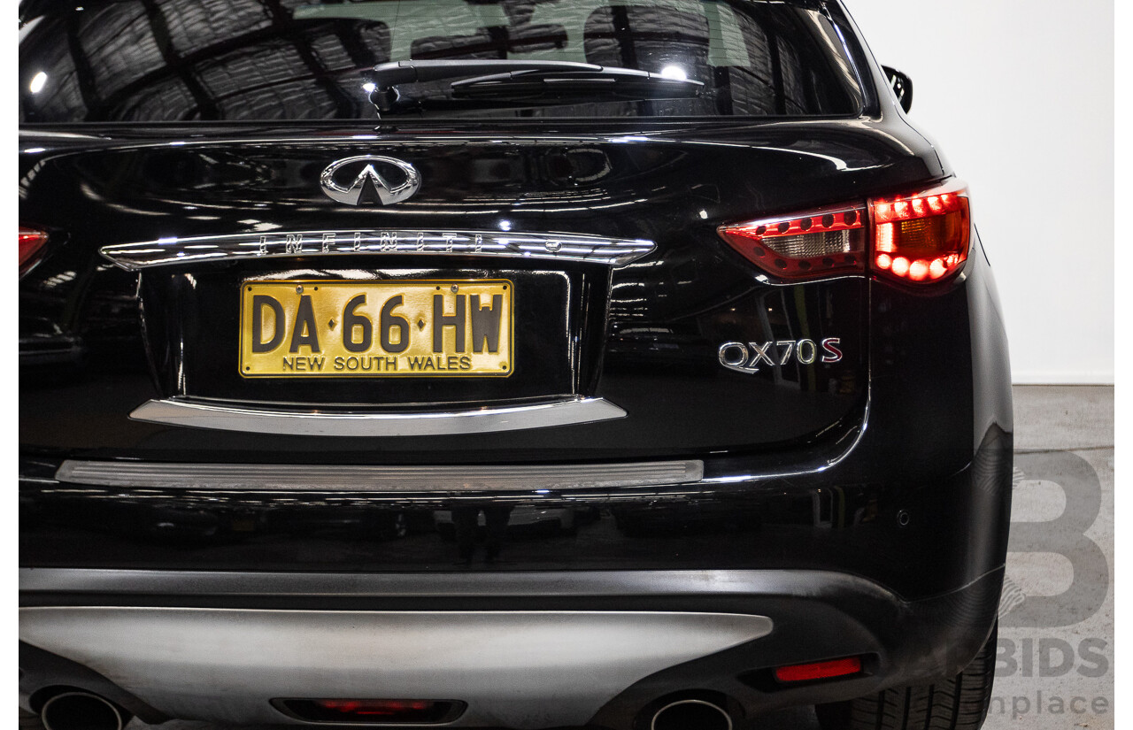 10/2016 Infiniti QX70 3.0D S Premium (AWD) 4d Wagon Obsidian Black Metallic Turbo Diesel V6 3.0L