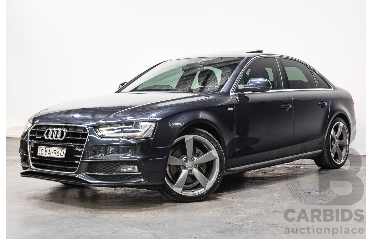 2/2015 Audi A4 2.0 TFSI Ambition Quattro B8 (8K) MY15 4d Sedan Moon light Blue Turbo 2.0L