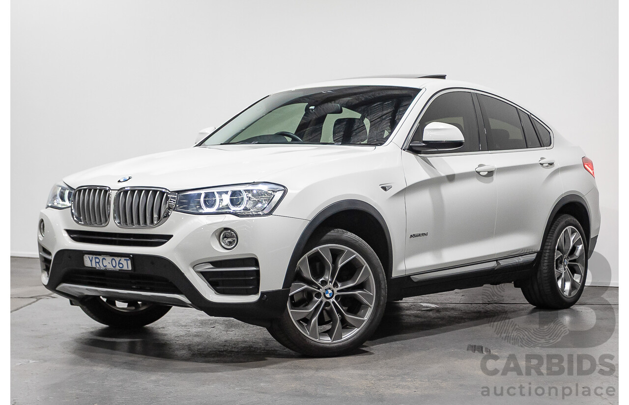 07/2016 BMW X4 Xdrive 20d (AWD) F26 MY16 5D Coupe White Turbo Diesel 2.0L