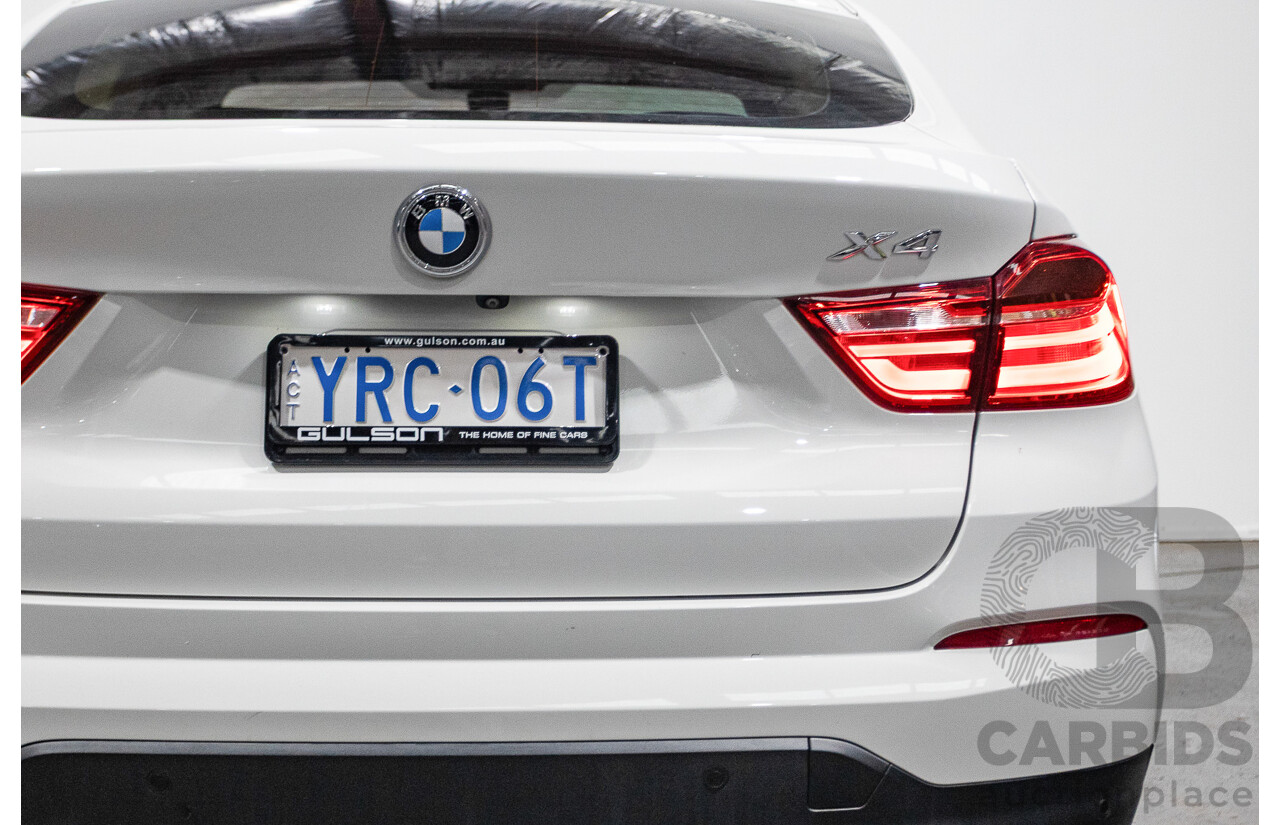 07/2016 BMW X4 Xdrive 20d (AWD) F26 MY16 5D Coupe White Turbo Diesel 2.0L