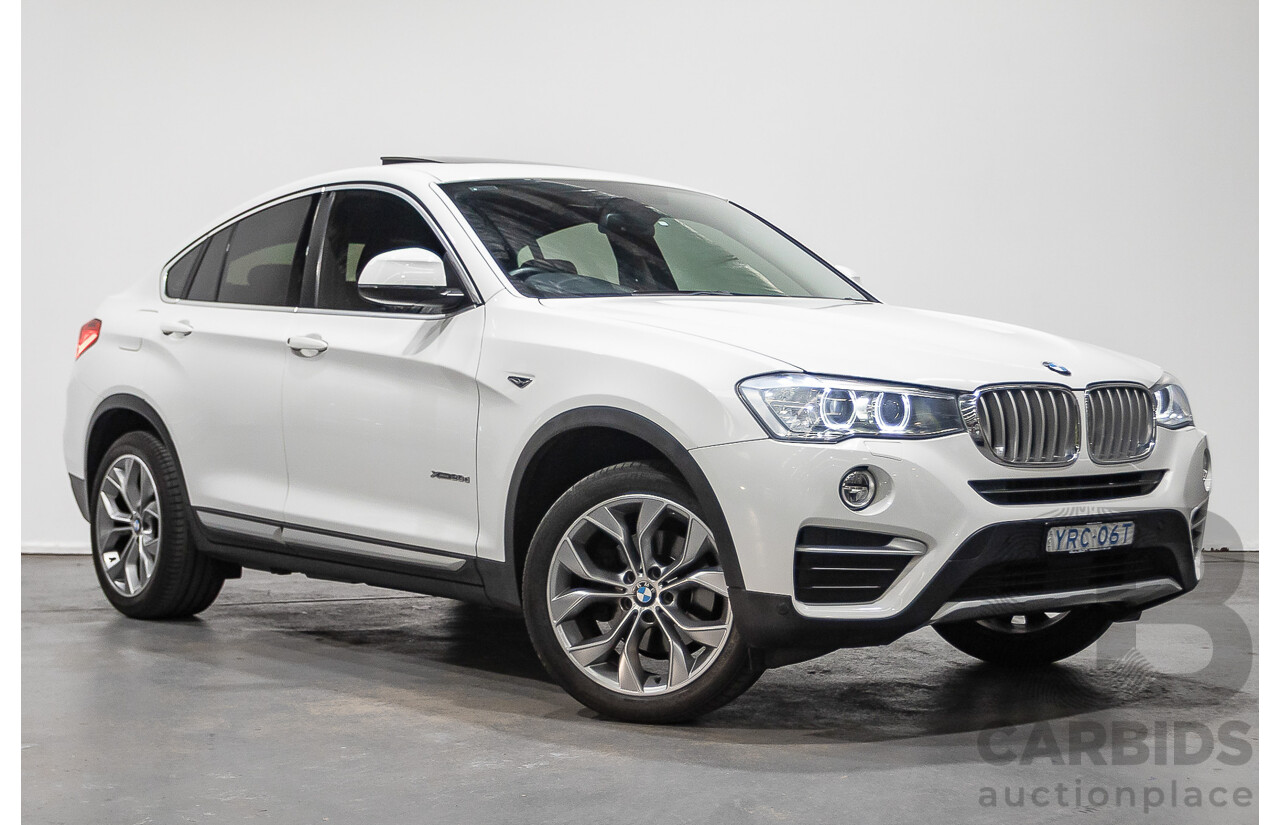 07/2016 BMW X4 Xdrive 20d (AWD) F26 MY16 5D Coupe White Turbo Diesel 2.0L