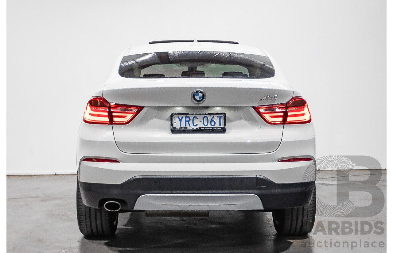 07/2016 BMW X4 Xdrive 20d (AWD) F26 MY16 5D Coupe White Turbo Diesel 2.0L