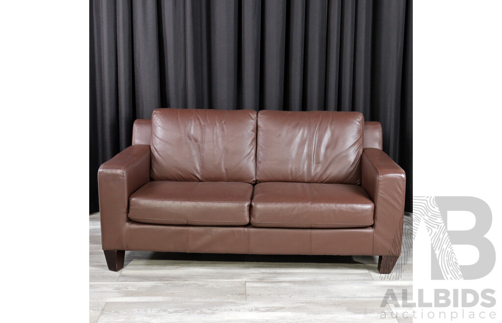 Modern Leather Two Seater Lounge