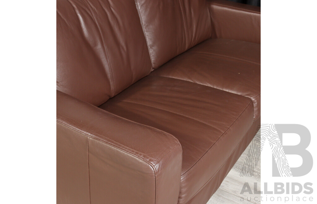 Modern Leather Two Seater Lounge