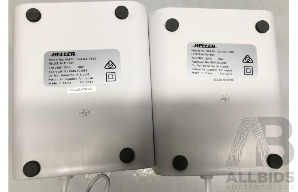 Pair of Heller Compact Air Purifiers
